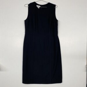 Calvin Klein Dress Womens 16 Black Sleeveless Sheath Lined Careerwear Office